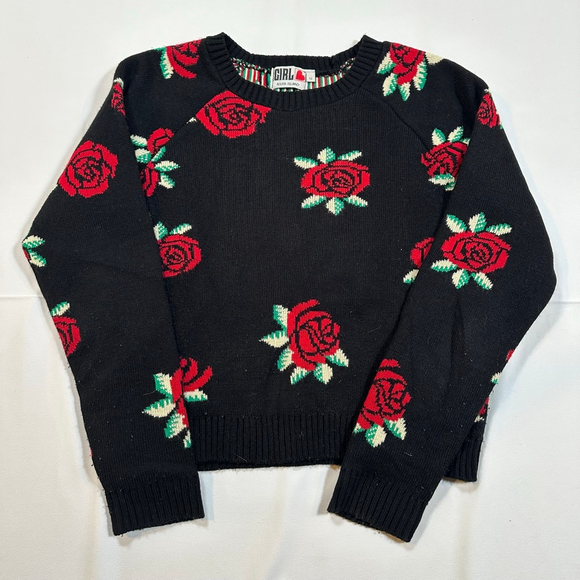 Chelsea Girl Rose Knit Sweater | Y2K Floral Crop | Made in U.K. | US 8 / UK 12 - Picture 9 of 9